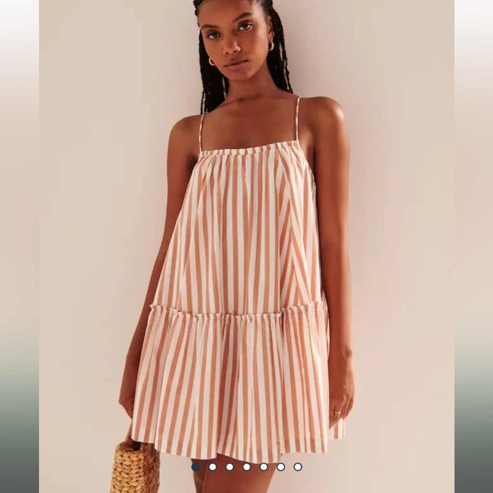 Ruffle trapeze mini dress